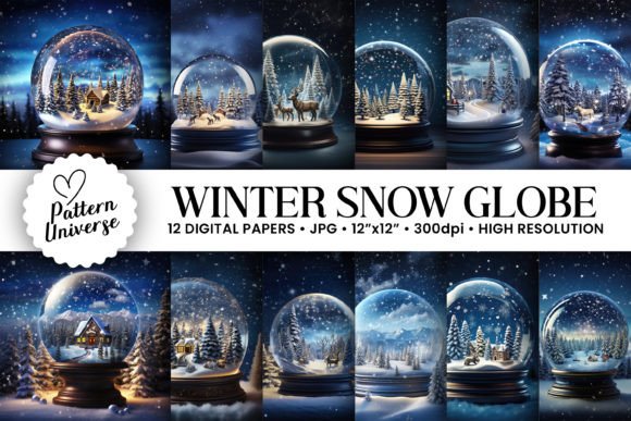 12 Snowy Winter Globe Backgrounds for Festive Crafting