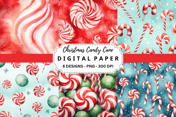 Christmas Candy Cane Backgrounds: Festive Design Assets