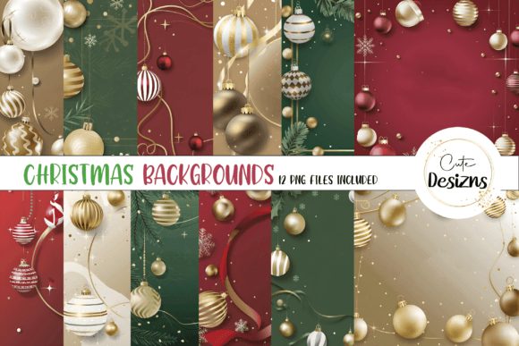 Christmas Luxurious Backgrounds Bundle for Festive Design