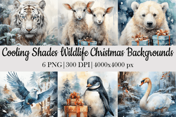 Cooling Shades: A Christmas Animal Backgrounds Collection