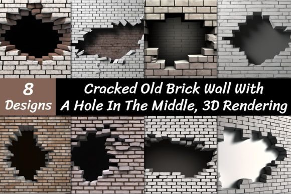 Cracked Old Brick Wall Backgrounds: Textures with Real Grit