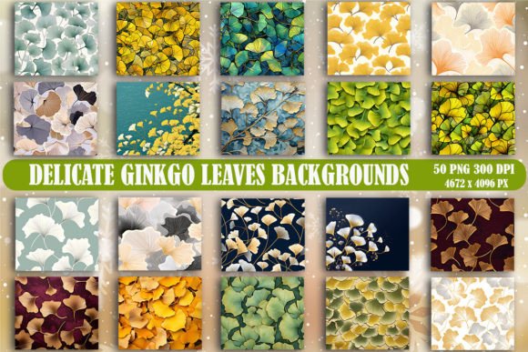 Delicate Ginkgo Leaves Backgrounds: A Design Asset for Timeless Elegance