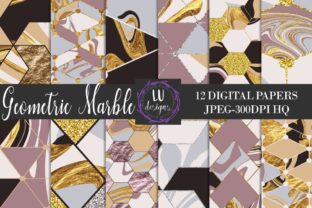 Elevate Your Brand with Gold Geometric Abstract Marble Backgrounds