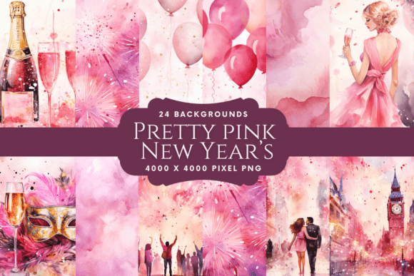 Embrace the Glow: Pretty Pink New Year's Backgrounds for Design