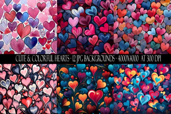 Infuse Your Designs with Joy: Cute and Colorful Heart Backgrounds
