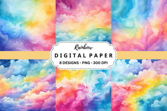 Infuse Your Projects with Vibrant Energy: The Rainbow Watercolor Backgrounds Pack