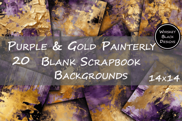 Purple & Gold Painterly Backgrounds: Unpredictable Elegance