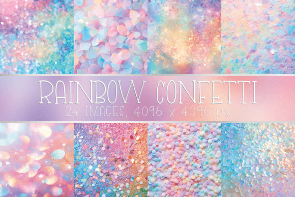 Rainbow Pastel Confetti Backgrounds: A Modern Design Asset