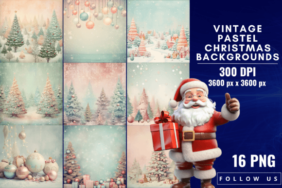 Timeless Holiday Charm: Vintage Pastel Christmas Backgrounds