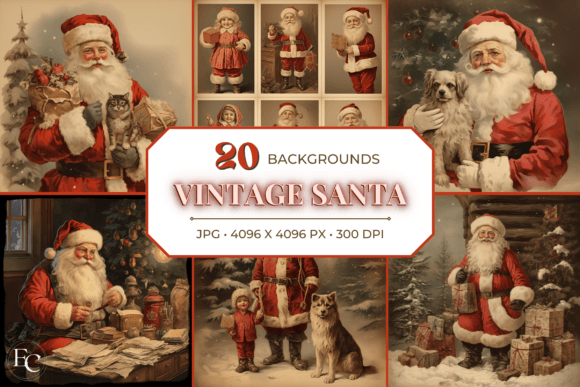 Vintage Santa Christmas Backgrounds: A Nostalgic Design Asset