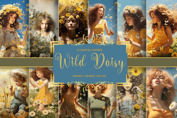Wild Daisy: Sunlit Whimsy Backgrounds for Creative Projects