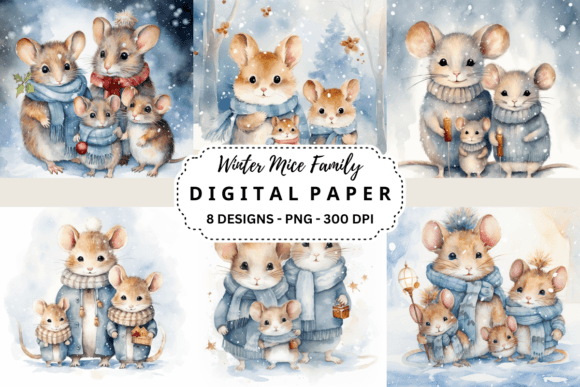 Winter Mice Family Backgrounds Papers: Beyond the Template